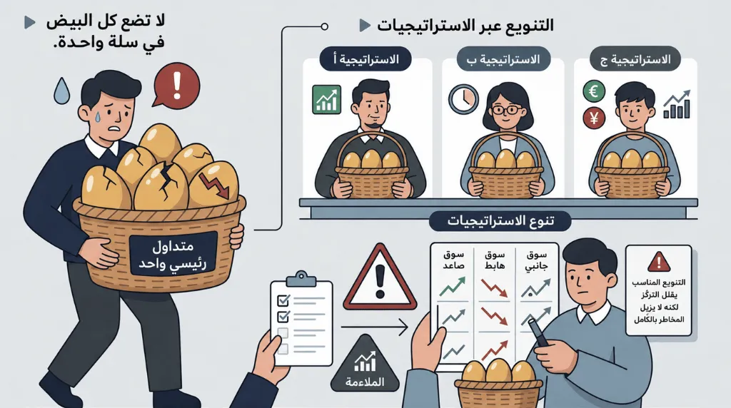 إنفوجرافيك حول عدم الاعتماد على متداول قائد واحد لتحسين نتائج نسخ التداول مع Vantage Markets