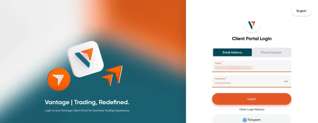 Login in to Your Vantage Trading Account