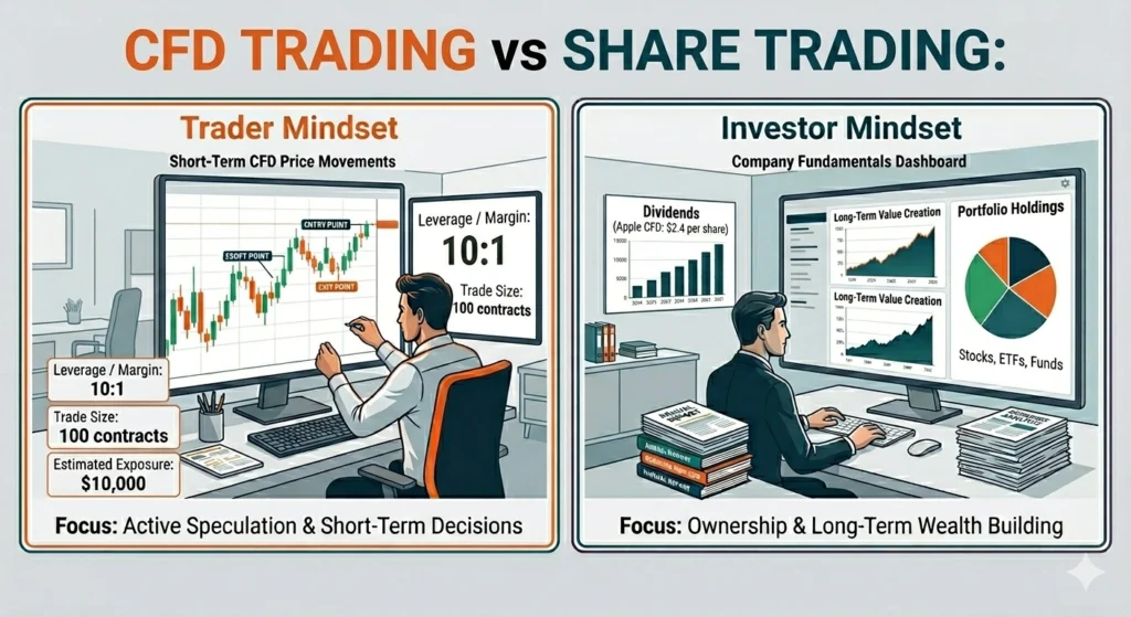 Difference between CFD Trading vs Share Trading