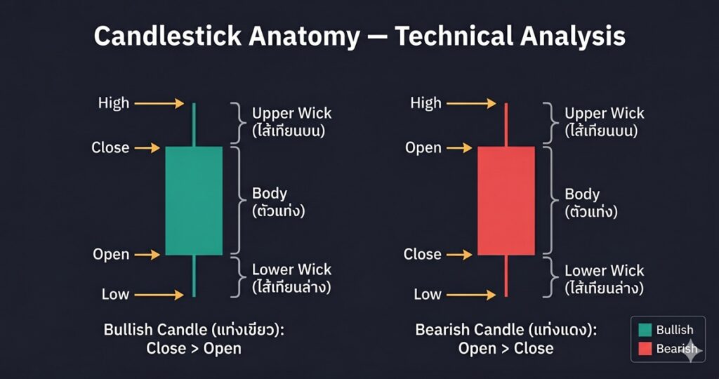 ตัวอย่างการใช้ Technical Analysis อ่านกราฟ Candlestick ใน Forex พร้อม Indicator