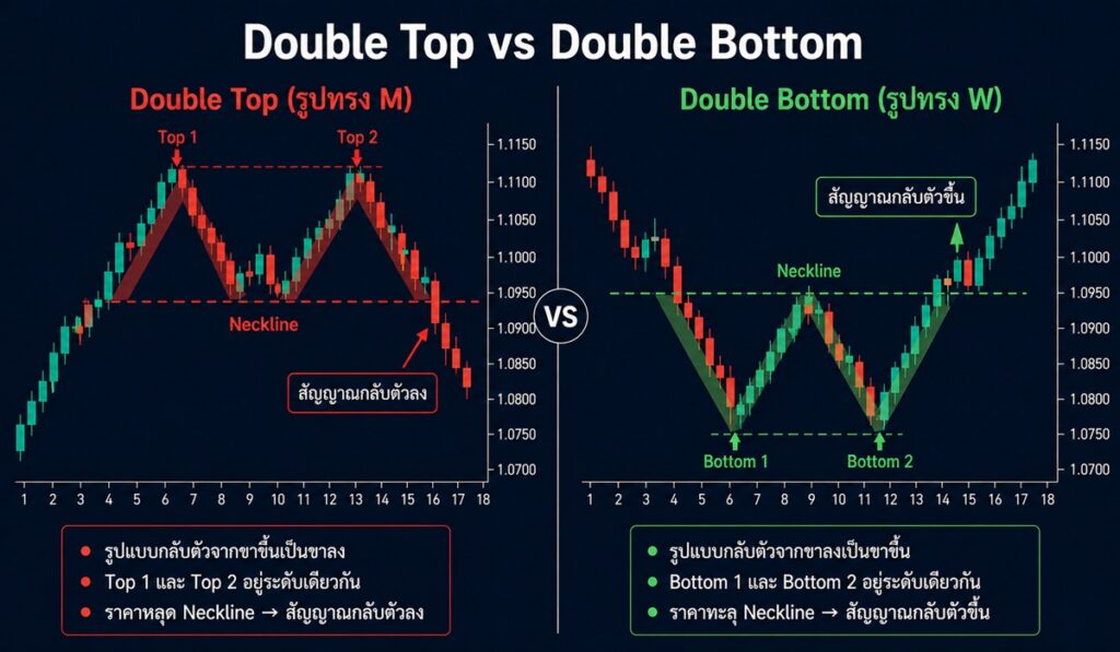 Chart Pattern Double Top และ Double Bottom รูปแบบกราฟกลับตัว