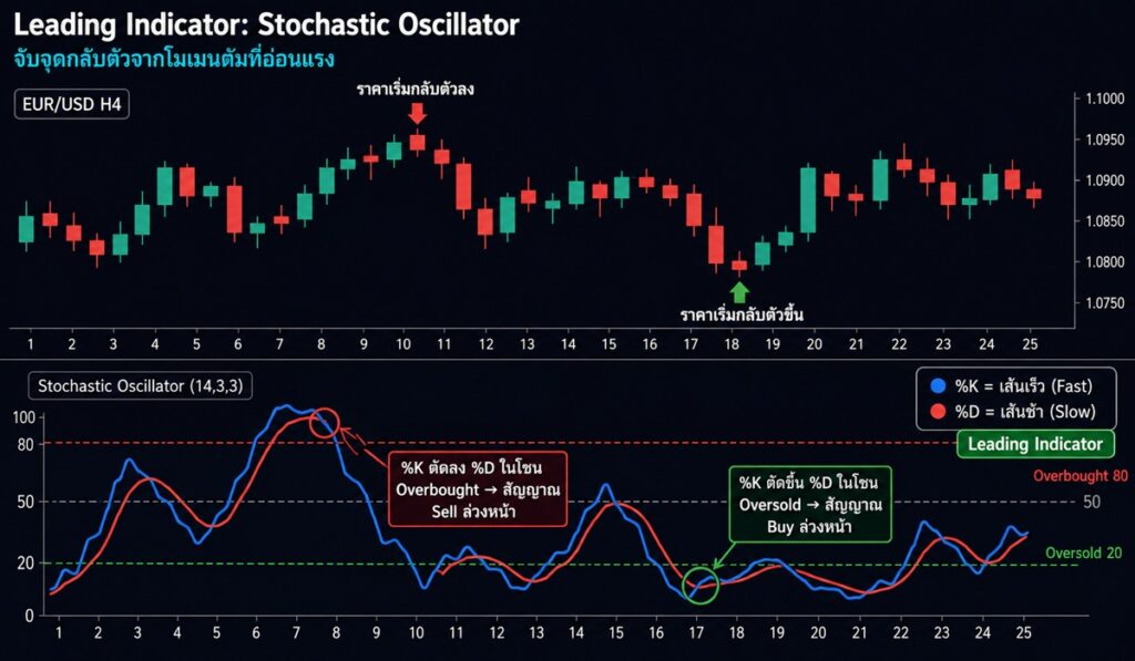 Leading Indicator Stochastic Oscillator วัดโมเมนตัมในตลาด Forex