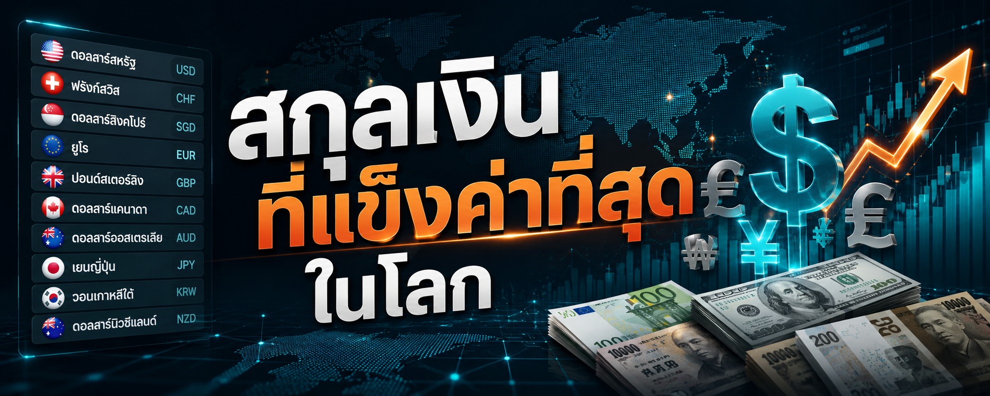 10 อันดับสกุลเงินที่แข็งแกร่งที่สุดในโลก มีอะไรบ้าง?