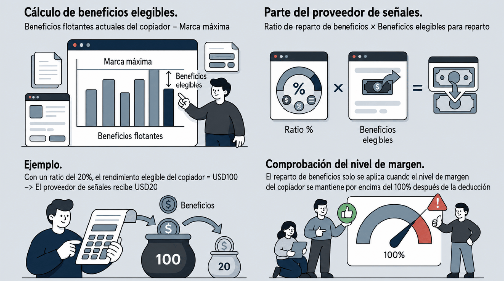 infographic of how profit sharing works for Vantage Signal Providers