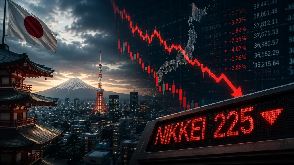 Nikkei 225 falling